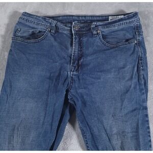 Buffalo David Bitton Jackson-X Jeans Mens 36x30 Blue Straight Leg Stretch Denim
